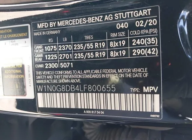 W1N0G8DB4LF800655 2020 2020 Mercedes-Benz GLC 300 9