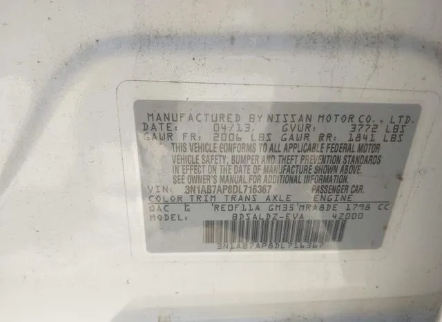 3N1AB7AP8DL716367 2013 2013 Nissan Sentra- SV 9