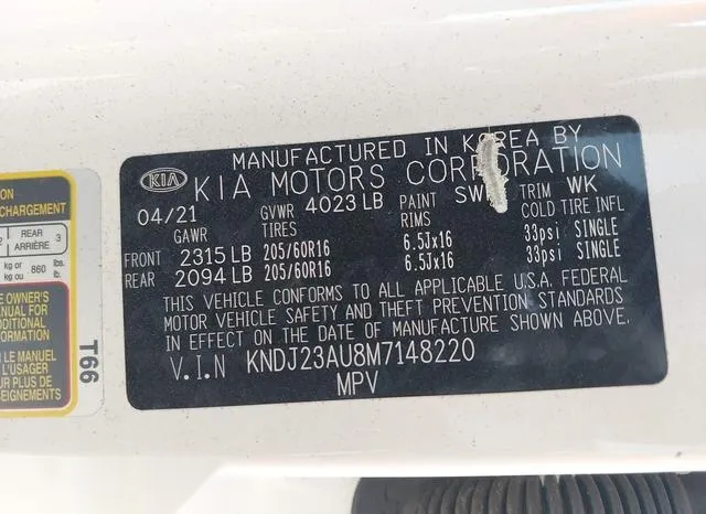 KNDJ23AU8M7148220 2021 2021 KIA Soul- LX 9