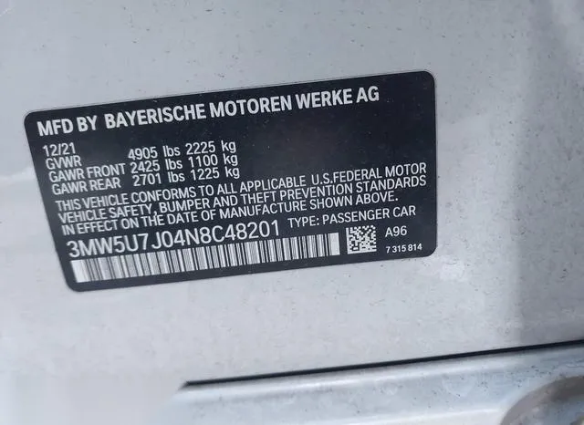 3MW5U7J04N8C48201 2022 2022 BMW 3 Series- M340I 9