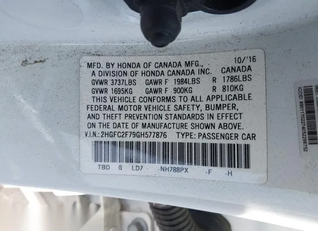 2HGFC2F79GH577876 2016 2016 Honda Civic- EX 9