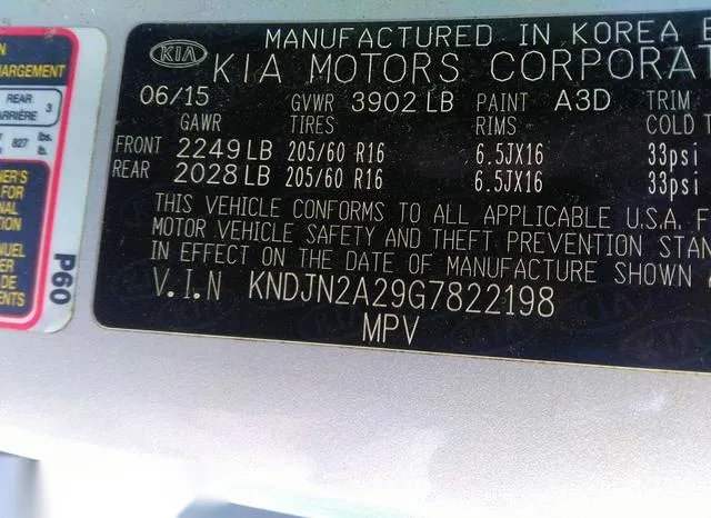 KNDJN2A29G7822198 2016 2016 KIA Soul 9