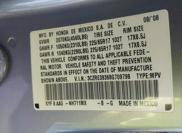 3CZRE38368G709798 2008 2008 Honda CR-V- LX 9