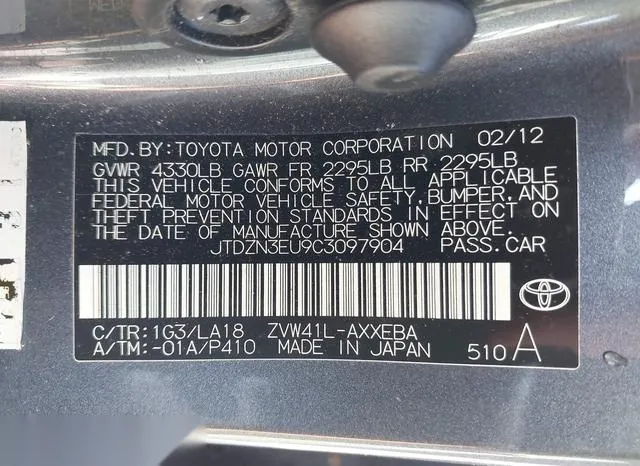 JTDZN3EU9C3097904 2012 2012 Toyota Prius- V Five 9