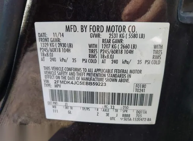 2FMDK4JC5EBB59223 2014 2014 Ford Edge- Sel 9