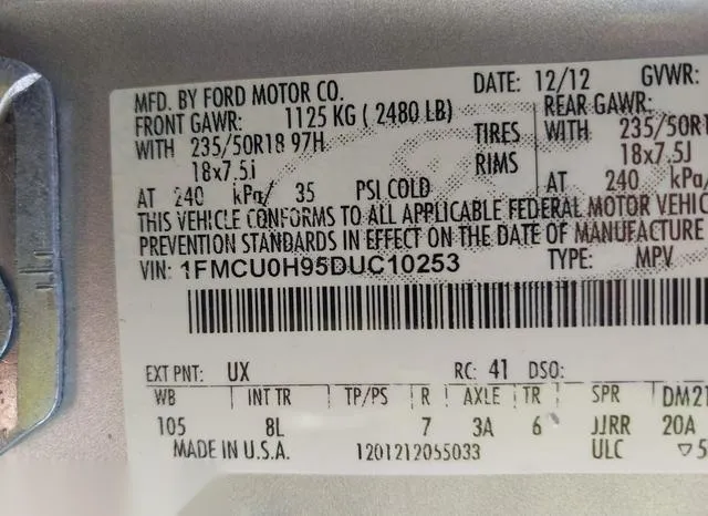 1FMCU0H95DUC10253 2013 2013 Ford Escape- Sel 9