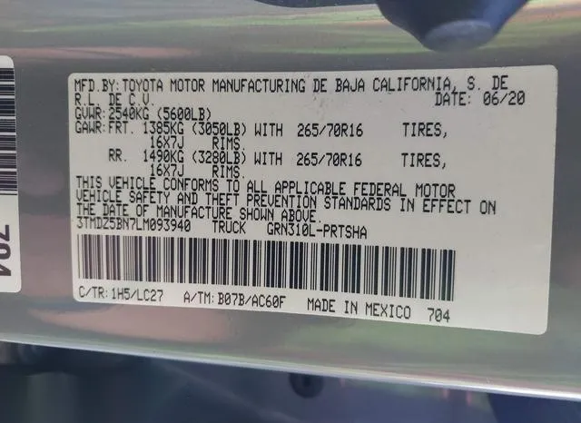 3TMDZ5BN7LM093940 2020 2020 Toyota Tacoma- Trd Off-Road 9