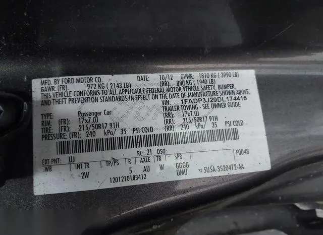 1FADP3J29DL174416 2013 2013 Ford Focus- Titanium 9