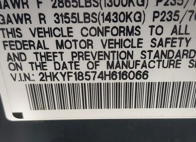 2HKYF18574H616066 2004 2004 Honda Pilot- Ex-L 9