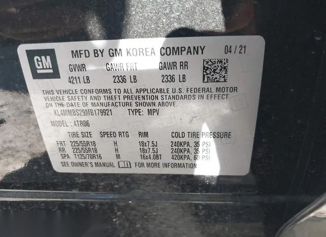 KL4MMBS29MB179921 2021 2021 Buick Encore- GX Fwd Preferred 9