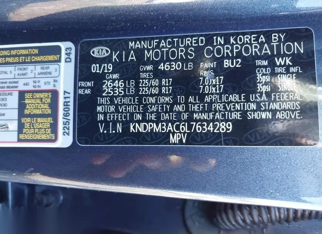 KNDPM3AC6L7634289 2020 2020 KIA Sportage- LX 9