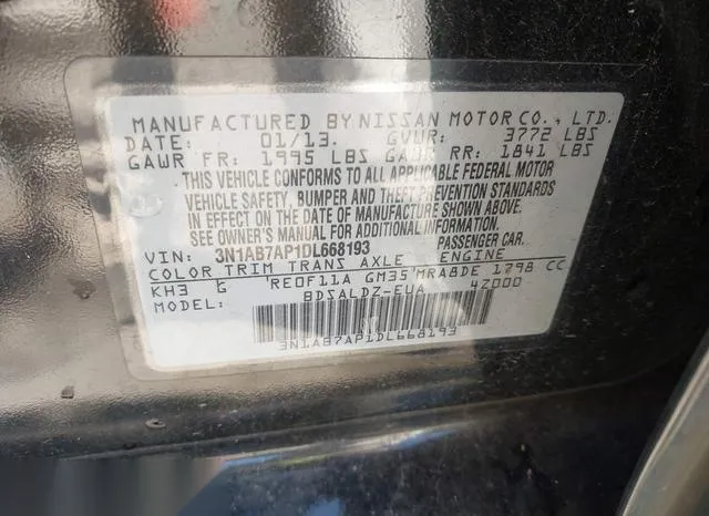 3N1AB7AP1DL668193 2013 2013 Nissan Sentra- SV 9