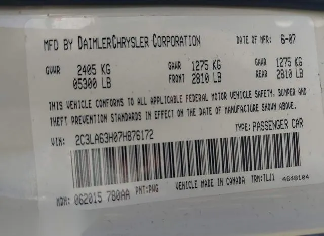 2C3LA63H07H876172 2007 2007 Chrysler 300C 9