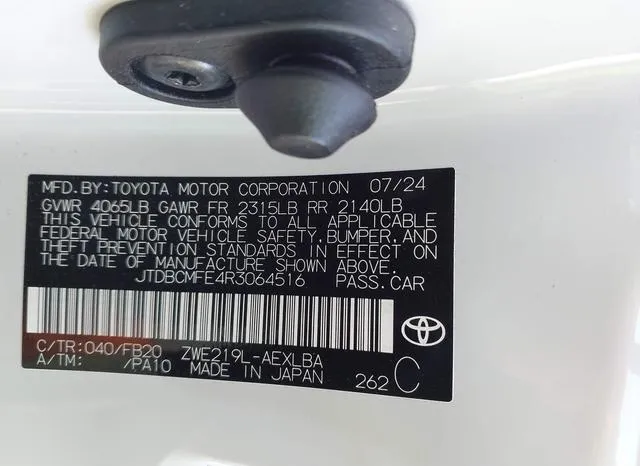 JTDBCMFE4R3064516 2024 2024 Toyota Corolla- Hybrid Le 9