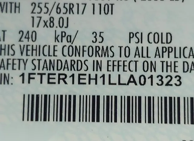 1FTER1EH1LLA01323 2020 2020 Ford Ranger- XL 9