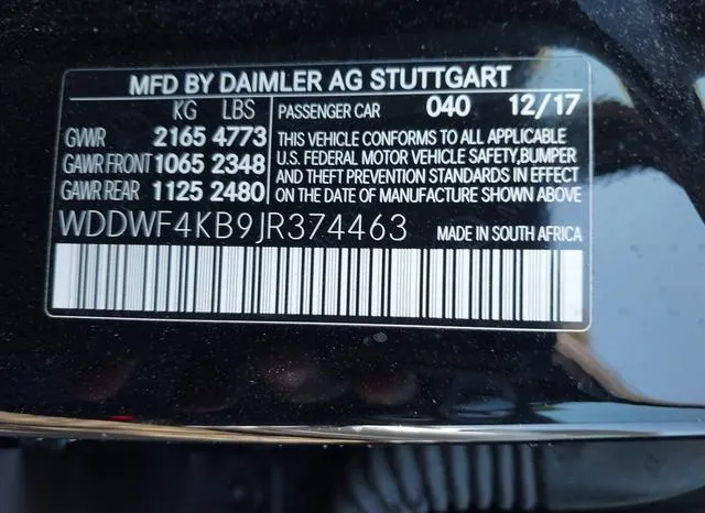 WDDWF4KB9JR374463 2018 2018 Mercedes-Benz C 300- 4Matic 9