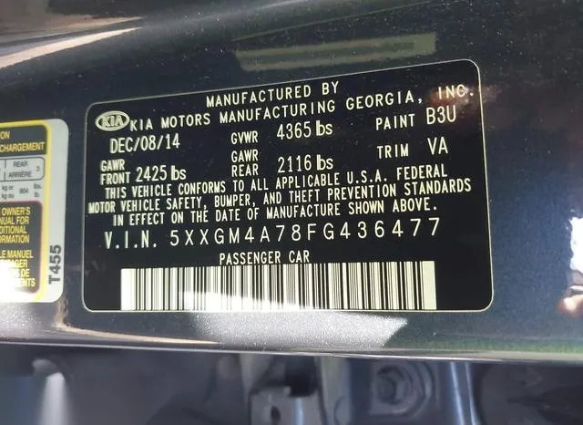 5XXGM4A78FG436477 2015 2015 KIA Optima- LX 9