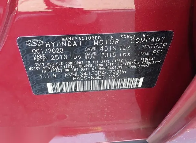 KMHL34JJ0PA079396 2023 2023 Hyundai Sonata- Hybrid Sel 9