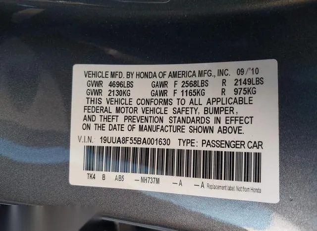 19UUA8F55BA001630 2011 2011 Acura TL- 3-5 9