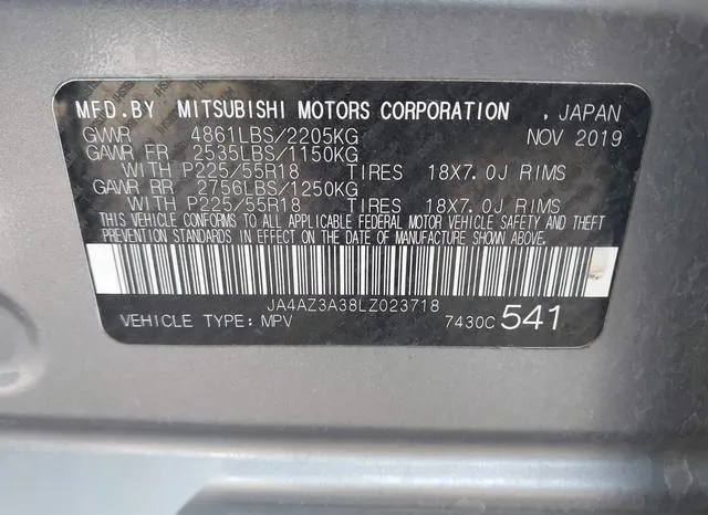 JA4AZ3A38LZ023718 2020 2020 Mitsubishi Outlander- Sel 2-4 9