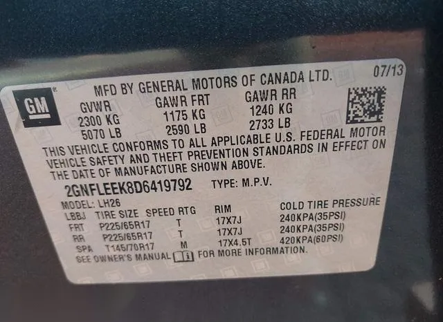 2GNFLEEK8D6419792 2013 2013 Chevrolet Equinox- 1LT 9