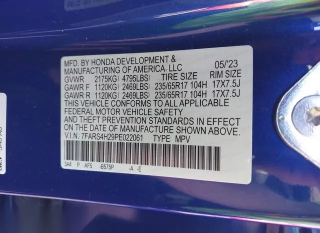 7FARS4H29PE022061 2023 2023 Honda CR-V- Lx Awd 9