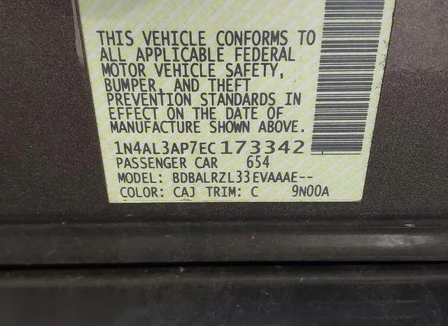 1N4AL3AP7EC173342 2014 2014 Nissan Altima- 2-5 S 9