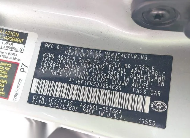 4T1BF1FK5DU264685 2013 2013 Toyota Camry- SE 9