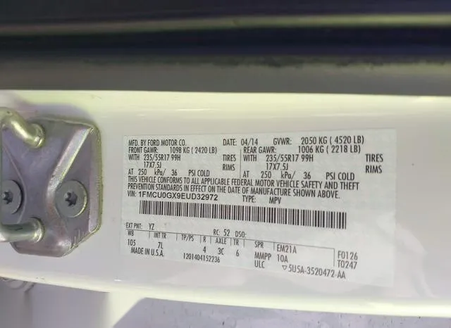 1FMCU0GX9EUD32972 2014 2014 Ford Escape- SE 9