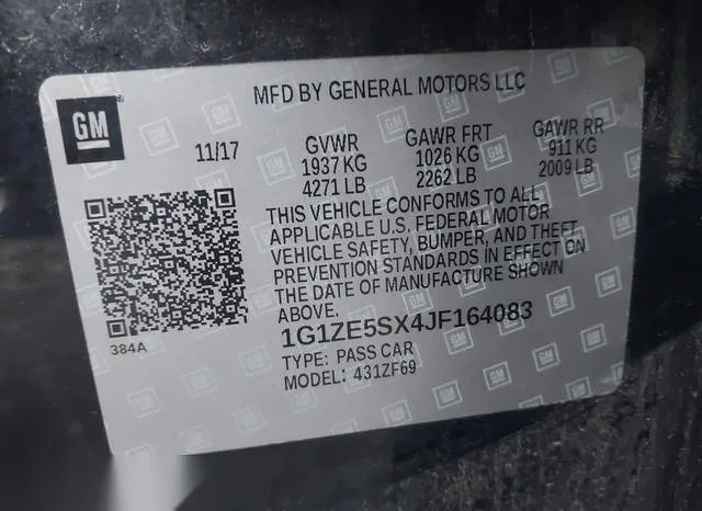 1G1ZE5SX4JF164083 2018 2018 Chevrolet Malibu- Premier 9