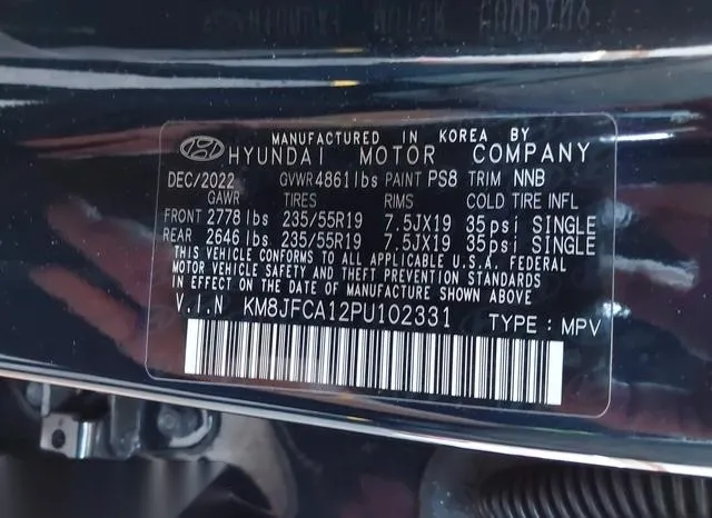 KM8JFCA12PU102331 2023 2023 Hyundai Tucson- Hybrid Sel Conv 9