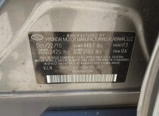 5NPEC4AB6BH186993 2011 2011 Hyundai Sonata- Limited 2-0T 9