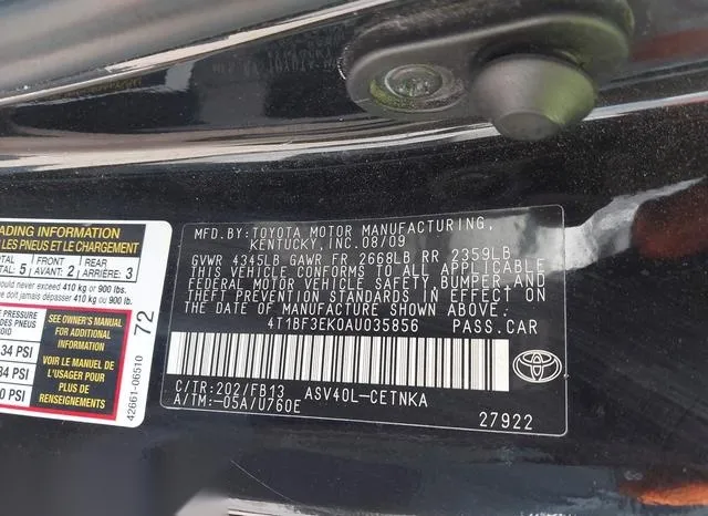 4T1BF3EK0AU035856 2010 2010 Toyota Camry- LE 9