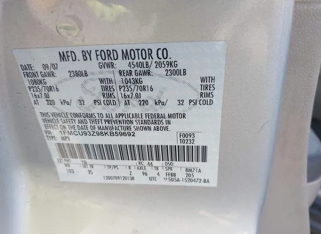 1FMCU93Z98KB59692 2008 2008 Ford Escape- Xlt 9