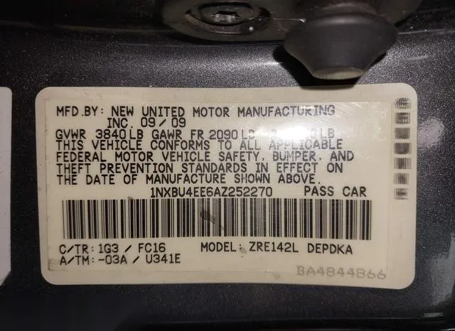 1NXBU4EE6AZ252270 2010 2010 Toyota Corolla- LE 9