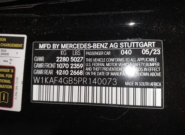 W1KAF4GB5PR140073 2023 2023 Mercedes-Benz C 300- Sedan 9