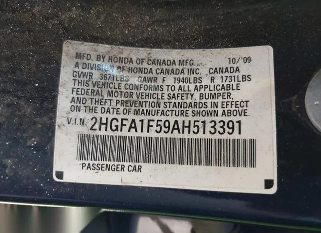 2HGFA1F59AH513391 2010 2010 Honda Civic- LX 9