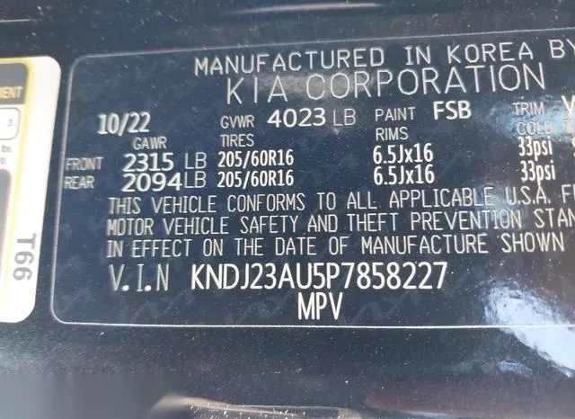 KNDJ23AU5P7858227 2023 2023 KIA Soul- LX 9