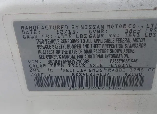 3N1AB7AP5GY210082 2016 2016 Nissan Sentra- S 9