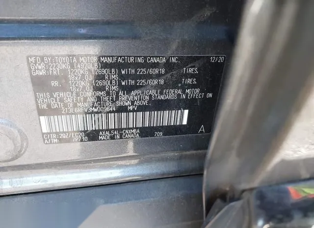 2T3E6RFV3MW009644 2021 2021 Toyota RAV4- Hybrid Xse 9