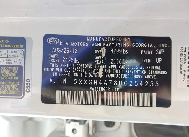 5XXGN4A78DG254255 2013 2013 KIA Optima- EX 9