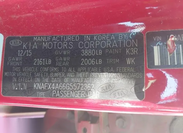 KNAFX4A66G5572362 2016 2016 KIA Forte- LX 9