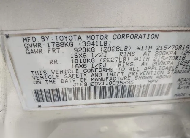 JTEGH20V110035335 2001 2001 Toyota RAV4 9