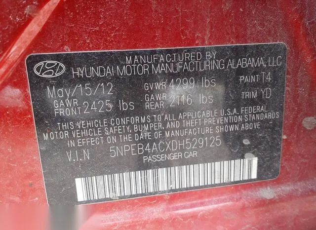 5NPEB4ACXDH529125 2013 2013 Hyundai Sonata- Gls 9