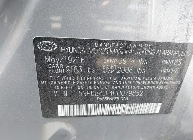 5NPD84LF4HH079852 2017 2017 Hyundai Elantra- SE 9