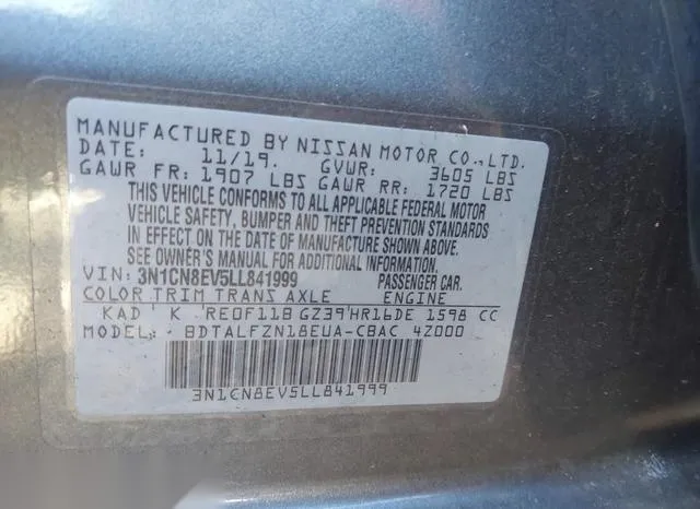 3N1CN8EV5LL841999 2020 2020 Nissan Versa- Sv Xtronic Cvt 9