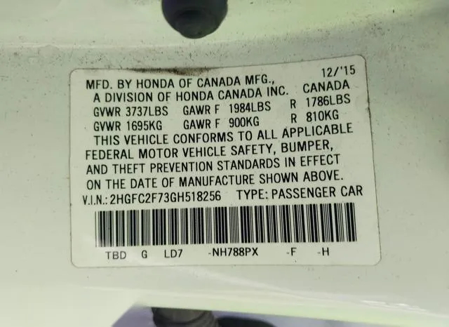 2HGFC2F73GH518256 2016 2016 Honda Civic- EX 9