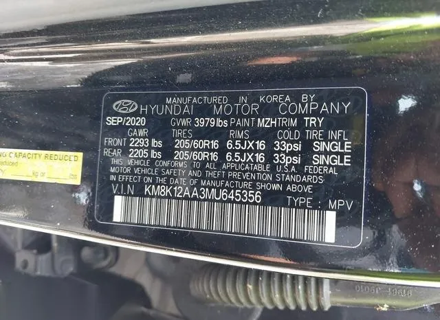 KM8K12AA3MU645356 2021 2021 Hyundai Kona- SE 9