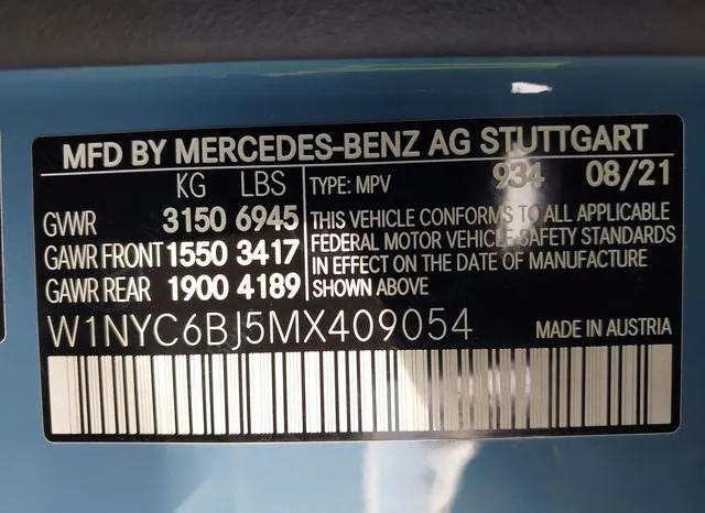 W1NYC6BJ5MX409054 2021 2021 Mercedes-Benz G 550- Suv 9