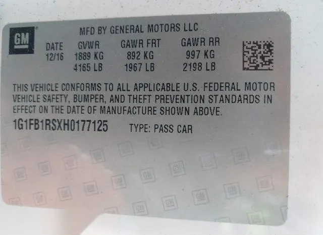 1G1FB1RSXH0177125 2017 2017 Chevrolet Camaro- 1LT 9